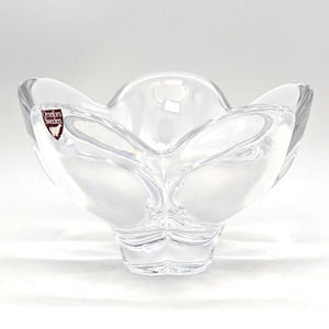 Orrefors Pomona Crystal Bowl Five Petal Lead Crystal Bowl or Candy Dish Swedish